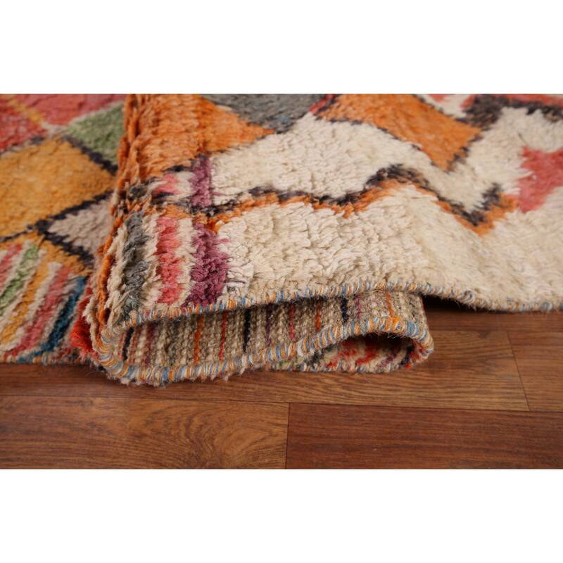 Trellis Geometric Moroccan Oriental Area Rug Hand-Knotted Wool Carpet - 8'11" x 12'10"