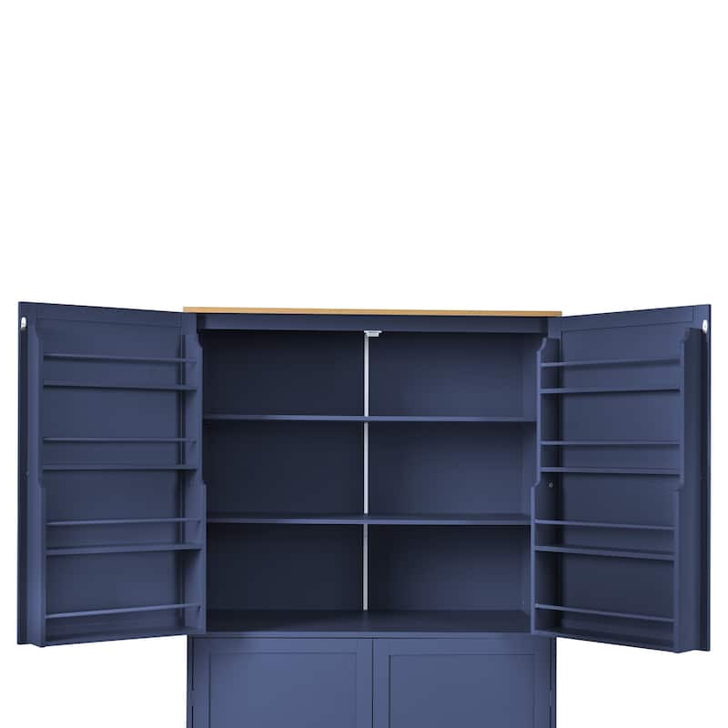 Freestanding Kitchen Pantry Cabinet, Storage Cabinet with 8 Door Shelves & 2 Drawers, Buffet Cabinet with 2 Adjustable Shelves