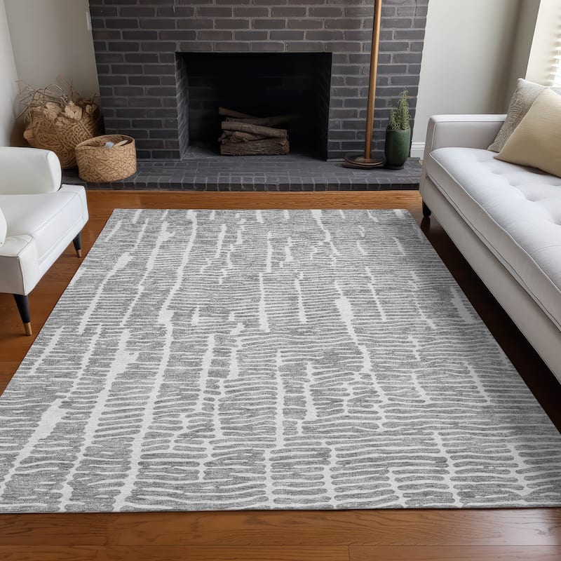 Premium Washable Super Soft Modern Glam Mayfield Rug - Gray - 9' x 12' - Rectangle