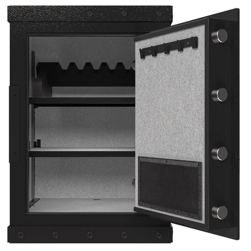 Roomfitters 24.4 Inch Biometric Security Safe with Fingerprint Lock and Hidden Compartment, Carbon Steel, Black