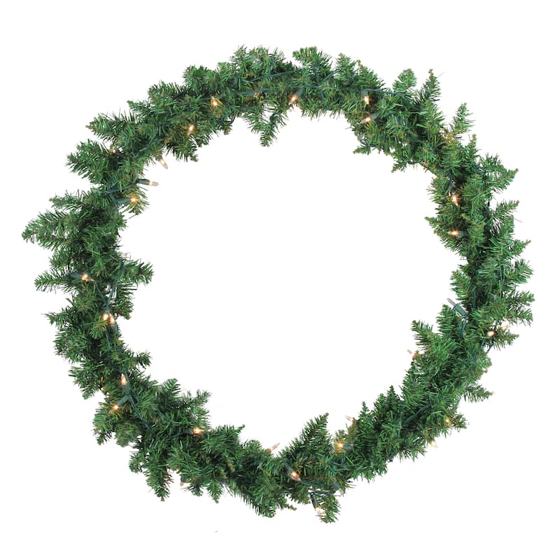 Buffalo Fir Artificial Christmas Wreath - 30-Inch, Clear Lights