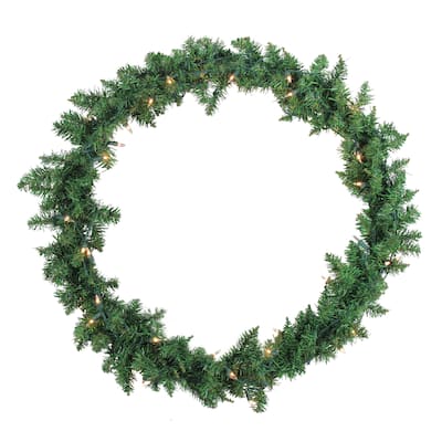Buffalo Fir Artificial Christmas Wreath - 30-Inch, Clear Lights