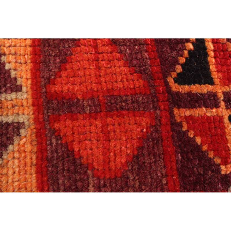 ECARPETGALLERY Hand-knotted Melis Vintage Burgundy Wool Rug - 4'4 x 6'2