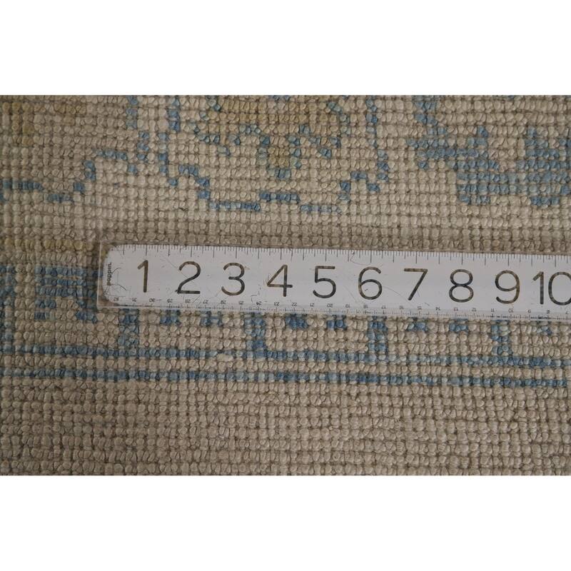 Hand Knotted Oriental 100% Wool Carpet Transitional All-Over Beige & Ivories Oushak Area Rug - 10' 6'' X 8' 2''