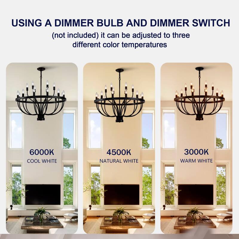 Industrial Chandelier Rustic Vintage 18-Lights Candle Style Chandeliers Light Fixture