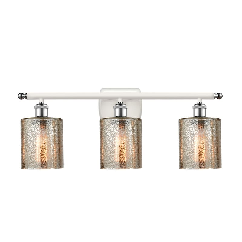 Innovations Lighting Cobbleskill 3 Light 26" Wide Bathroom Vanity - White and Polished Chrome / Mercury