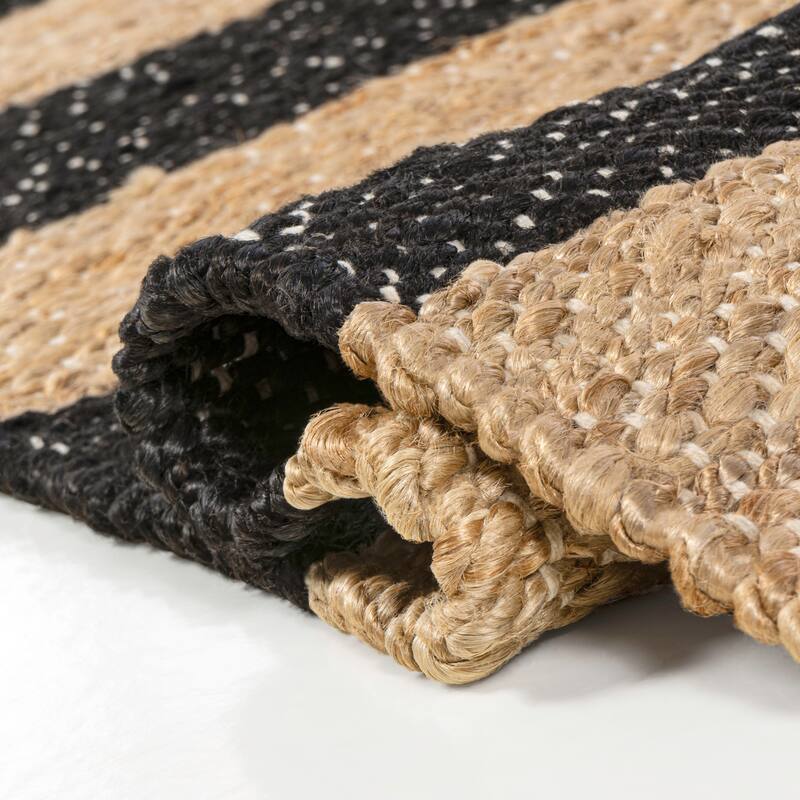 JONATHAN Y Jayden Rustic Farmhouse Woven Jute Stripe Area Rug