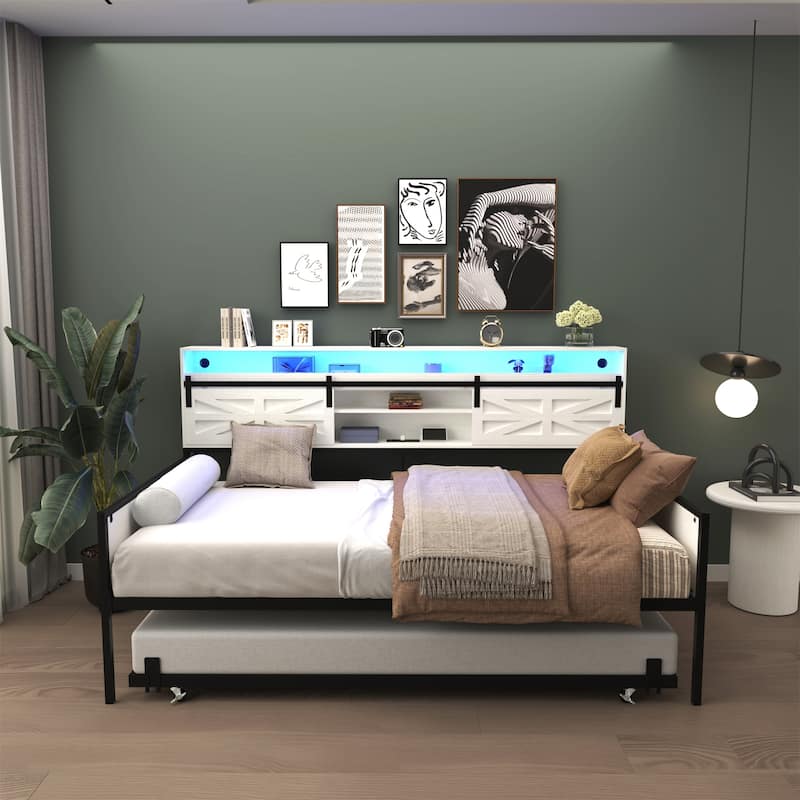 Farmhouse Multi-Functional Twin Daybed - Glossy White