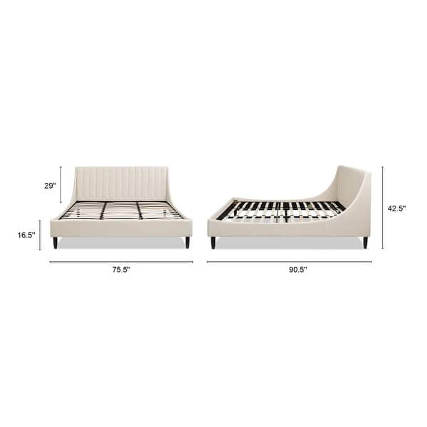 dimension image slide 4 of 23, Aspen Vertical Tufted Upholstered Platform Bed