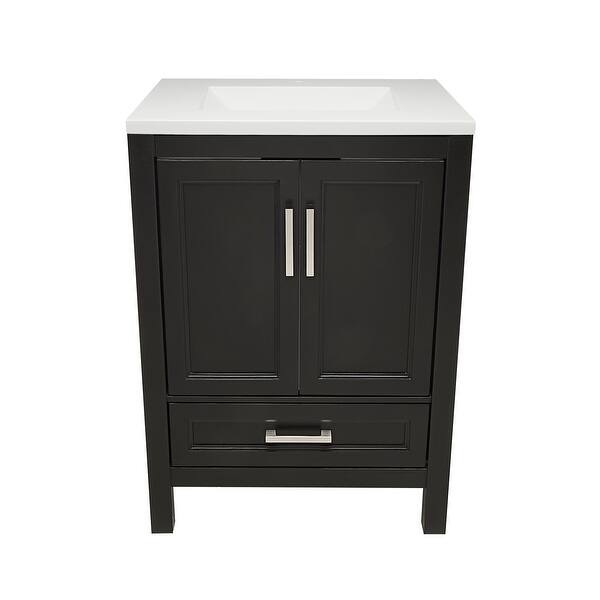 slide 2 of 30, Nevado 25 in. W x 19 in. D x 36 in. H Bath Vanity in with White Cultured Marble Top Single Hole
