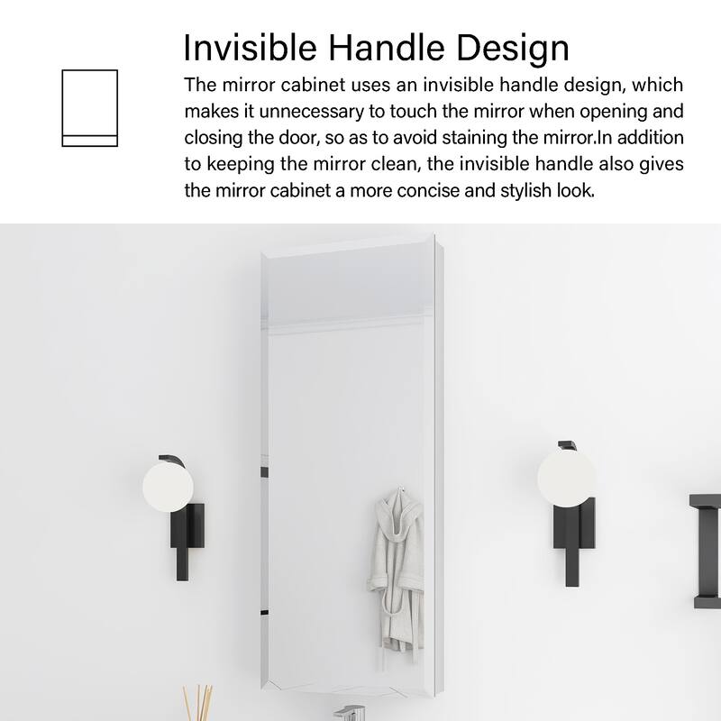 Rectangular Aluminum Medicine Cabinet with Mirror
