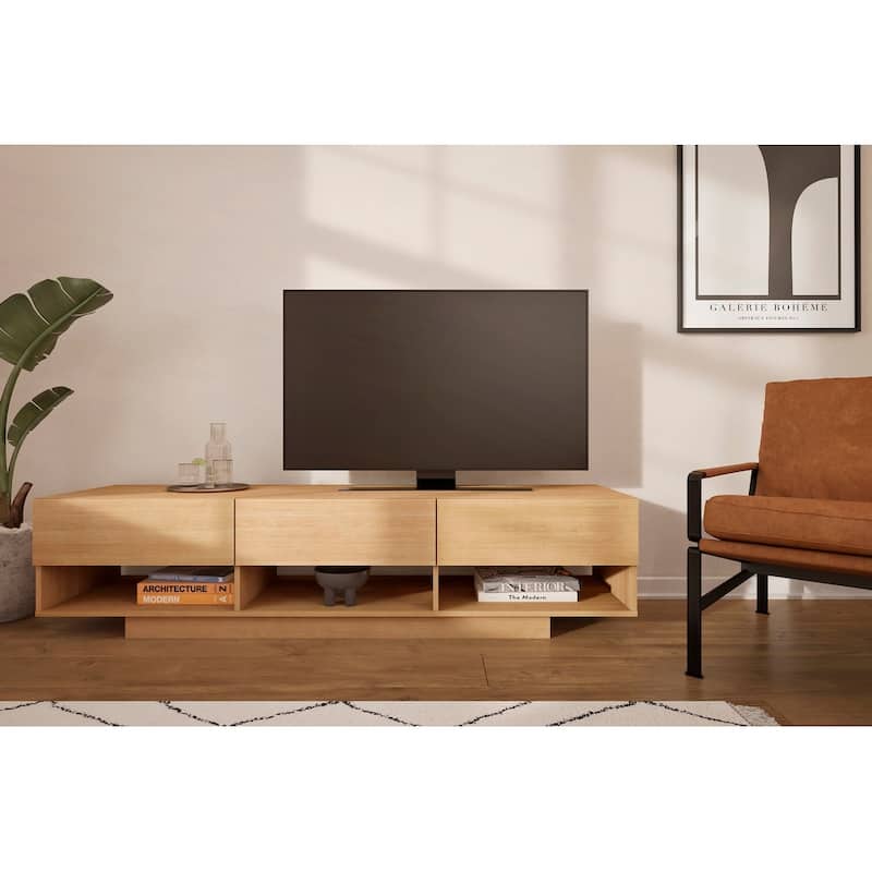 Nexera Stereo 72-inch 3-Drawer TV Stand, Black