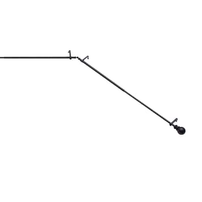 Kenney® Bryce 3/4" Decorative Bay Window Curtain Rod, 78-144", Black