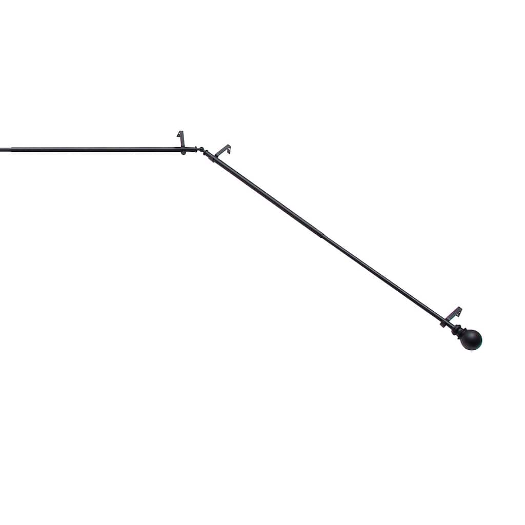 Kenney® Bryce 3/4" Decorative Bay Window Curtain Rod, 78-144", Black