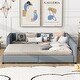 preview thumbnail 1 of 34, Platform Bed & Daybed Sectional Upholstered Bed Mother & Child Bed Grounded Bed Stripe Upholstered Bed- Queen & Twin XL Size Grey - Queen