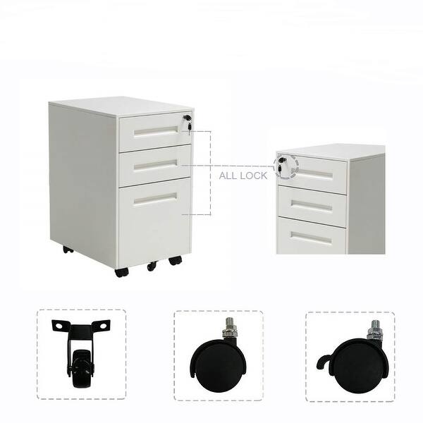 Shop Superday 3 Drawer Rolling Metal Locking File Cabinet B Overstock 29338449
