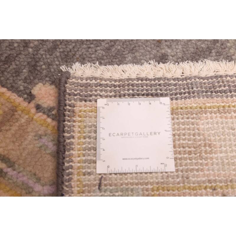 ECARPETGALLERY Hand-knotted Modern Oushak Dark Grey Wool Rug - 7'9 x 10'0