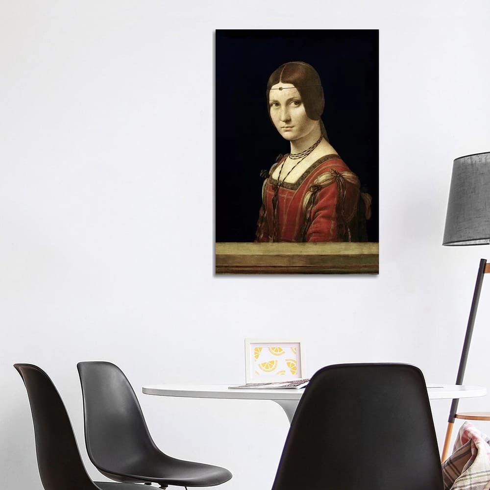 iCanvas "Portrait of a Lady from the Court of Milan, c.1490-95 " by Leonardo da Vinci Canvas Print