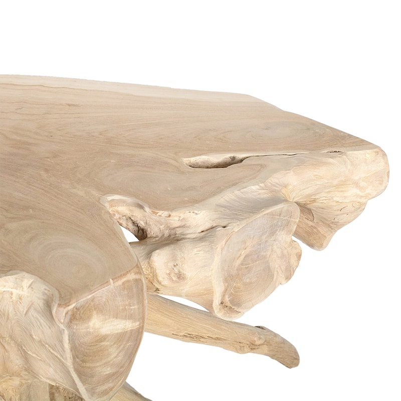 Wood Console Table Sculptural Root Base Coastal Style - 30" Brown - 47" x 16" x 30"
