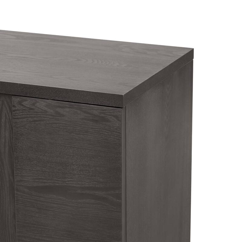 Wood Sideboard with Adjustable Shelves and Gold Handles - taupe