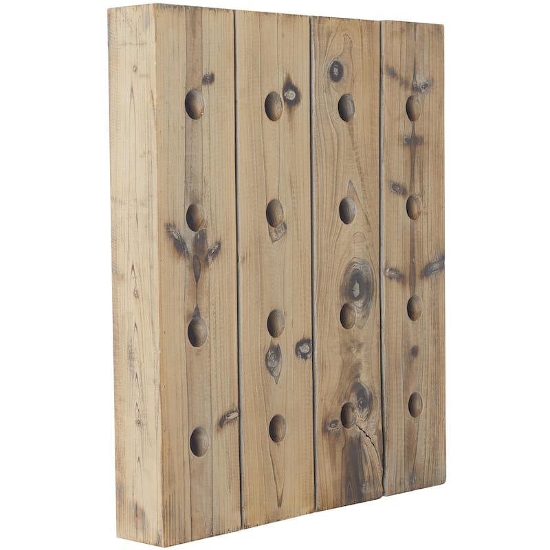 Wood Wall Wine Rack - Brown - Roche River Decor