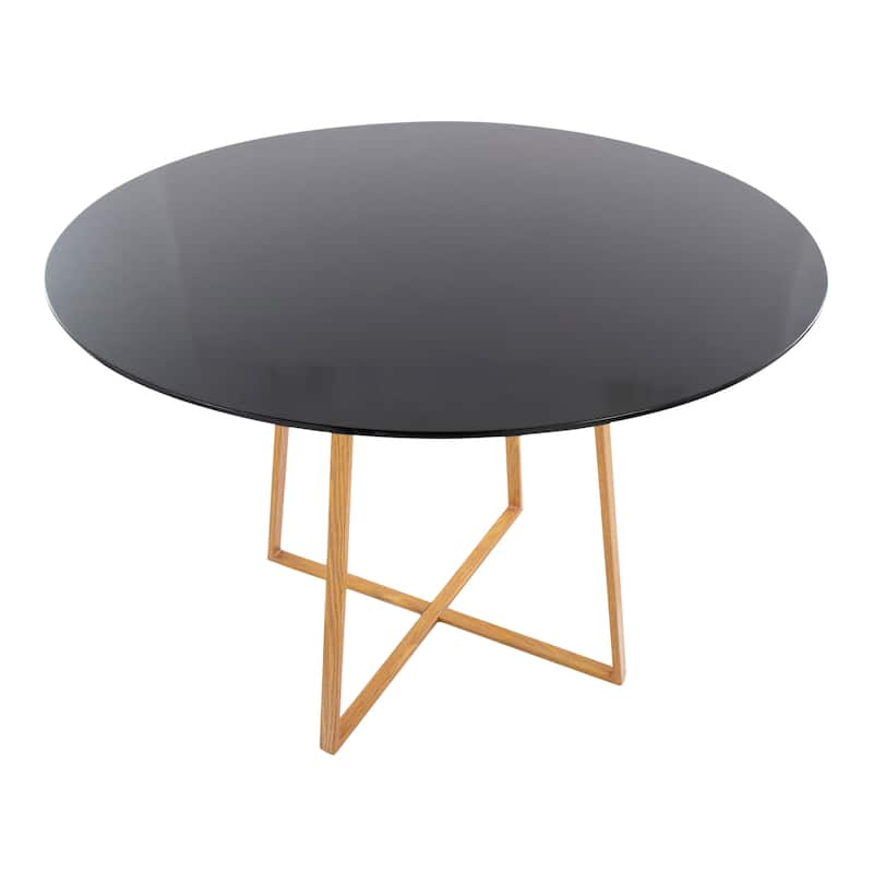Carson Carrington Pugo 43" Natural Wood Printed Metal Dining Table