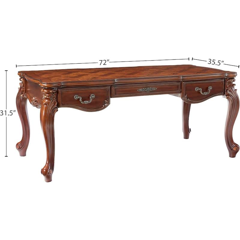 Executive Desk Cherry Oak Finish, Office Desk with Storage, Home Office Furniture