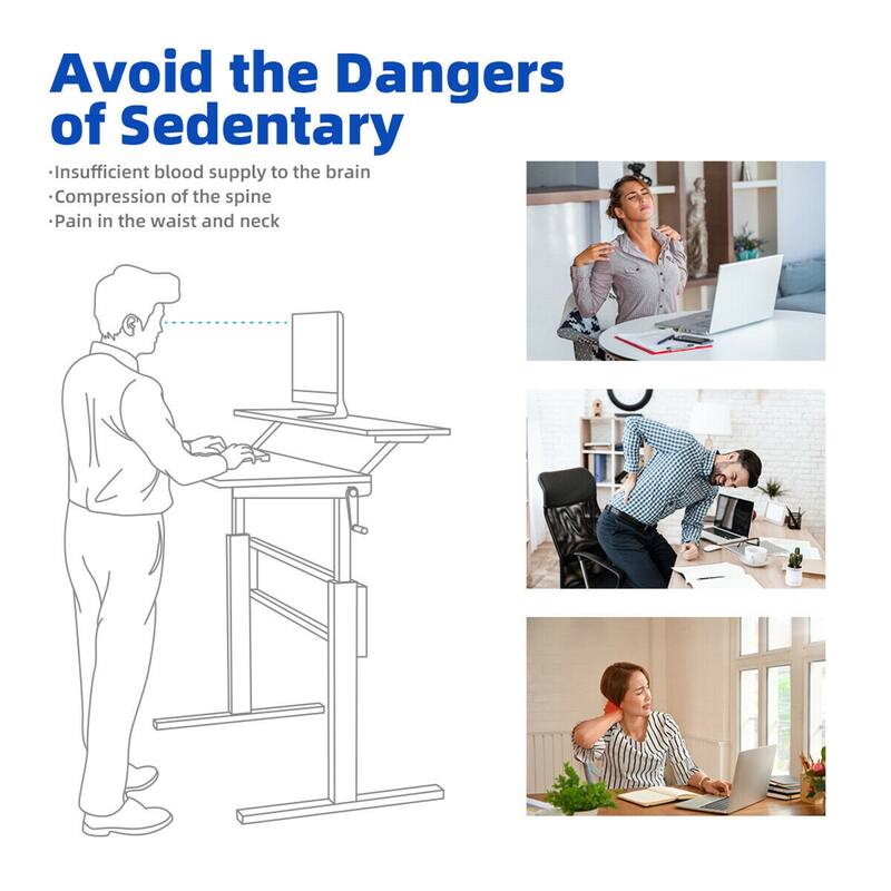 Gymax Standing Desk Crank Adjustable Sit to Stand Workstation with