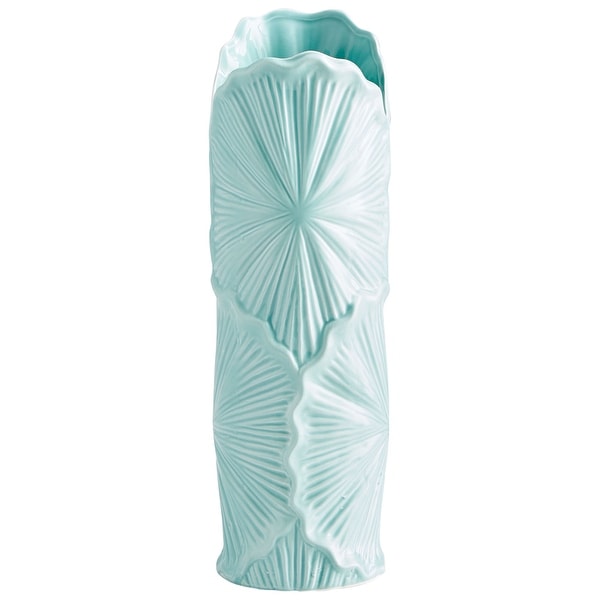 Cyan Design 09855 Peace Lily 5-3/4" Diameter Ceramic Vase - Coral Blue