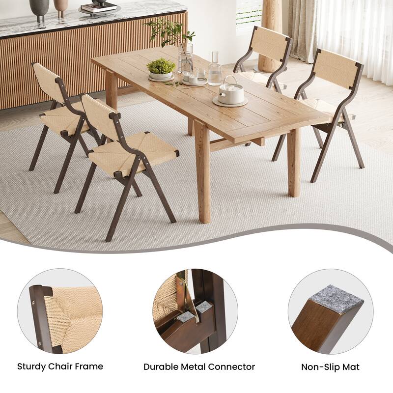 Set of 2 Space-Saving Wood Folding Chairs