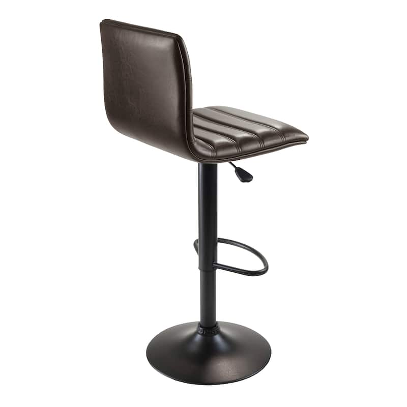 Adjustable Swivel Stool, Black and Espresso - 15.75"W x 19.34"D x 35.70" to 43.94"H
