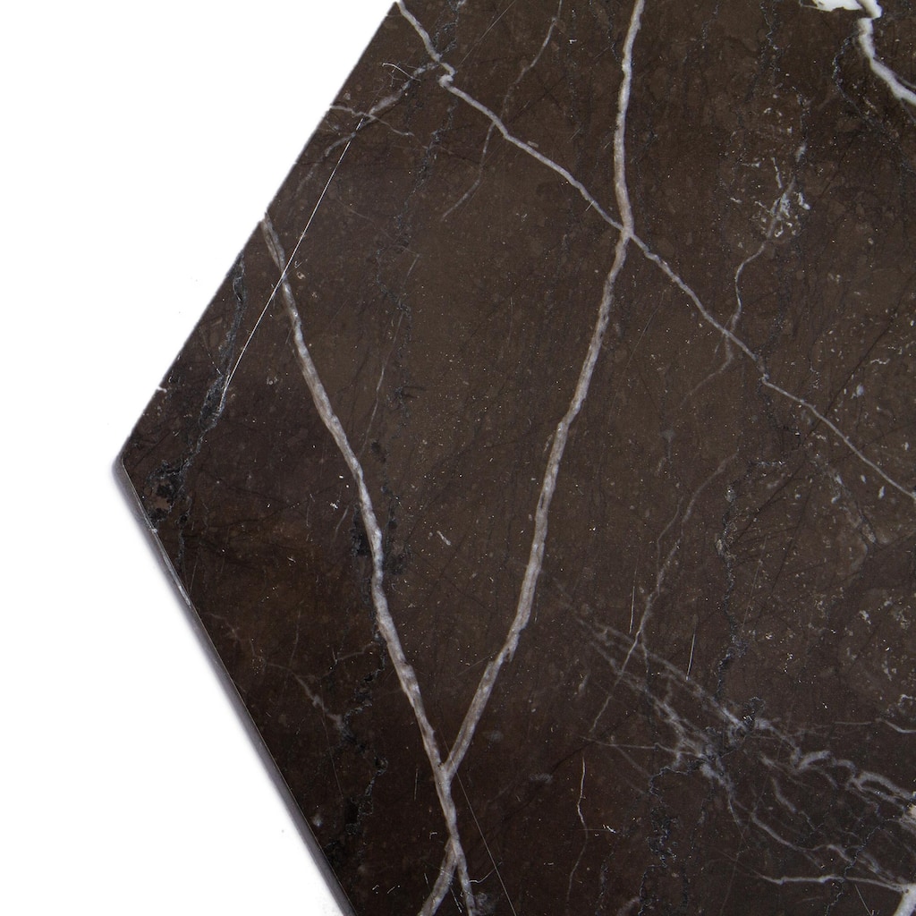 Novica Handmade Hexagon In Black Marble Cheese Board