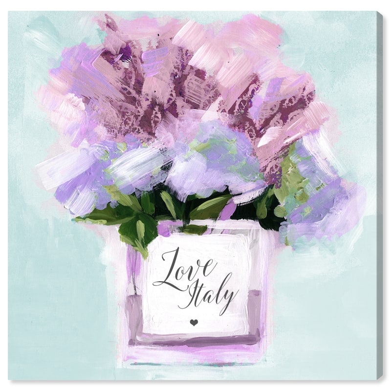 Wynwood Studio Canvas Floral and Botanical Italy Rose Scent Blue and Light Blue Modern & Contemporary Wall Art Canvas Print