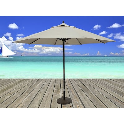 TropiShade 11-foot Dark Wood Market Umbrella with Beige Olefin Cover