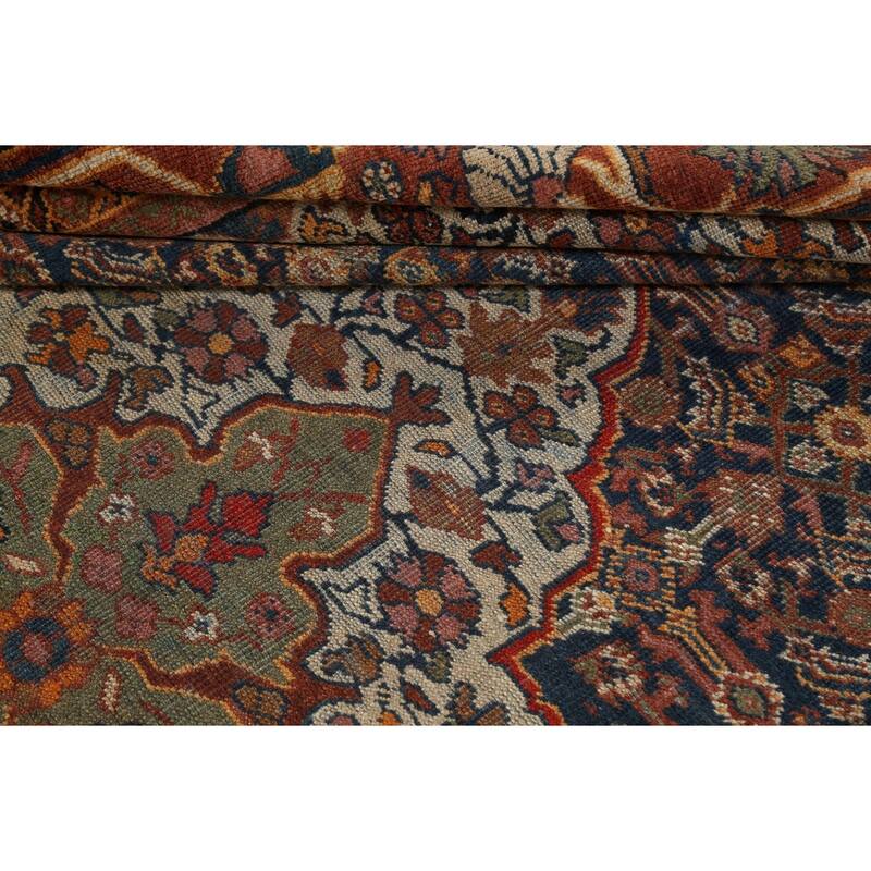 Pre-1900 Vegetable Dye Mahal Persian Area Rug Hand-knotted Wool Carpet - 8'10" x 11'8"