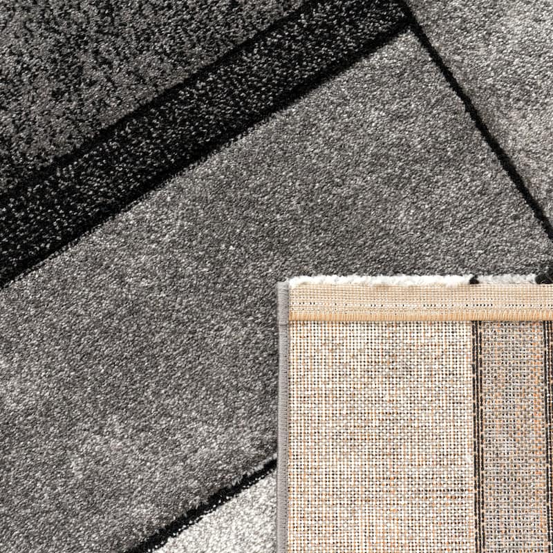 Modern Living-Room Rug Geometric in Black White