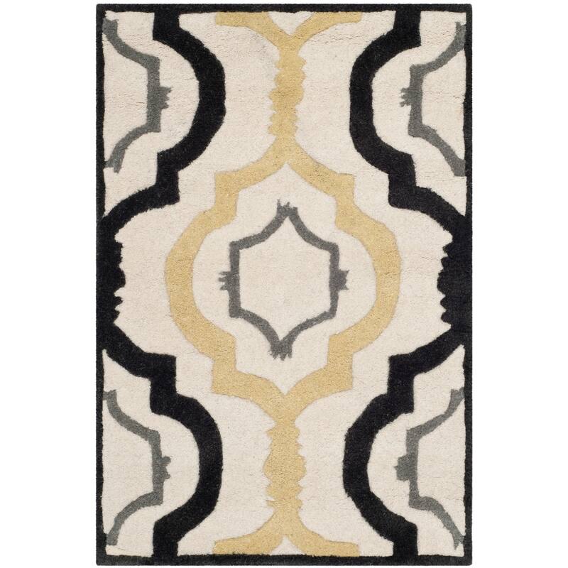 SAFAVIEH Handmade Chatham Vaka Modern Wool Rug - 2' x 3' - Ivory/Multi