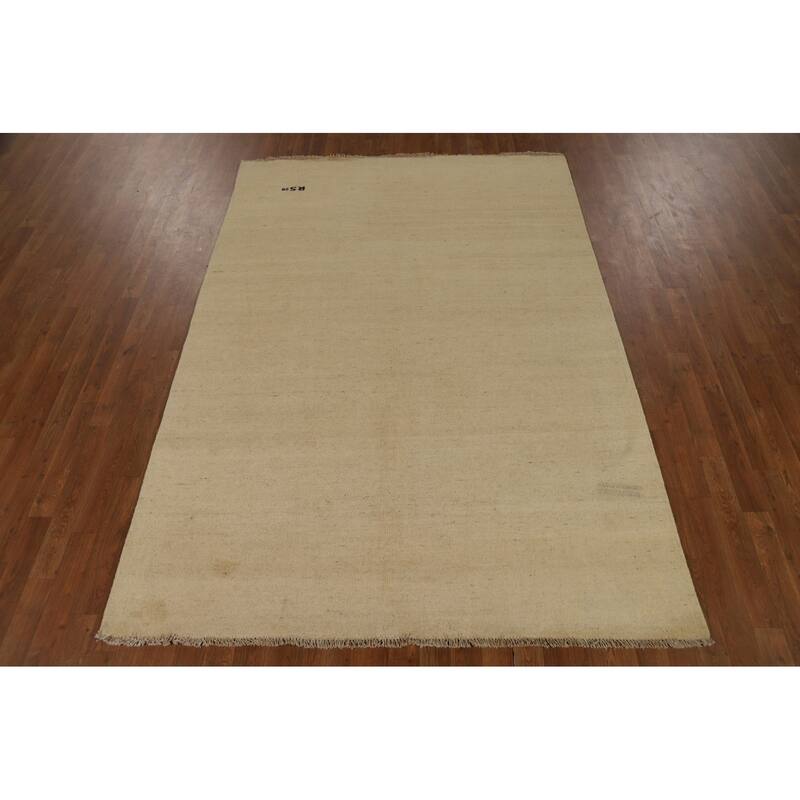 Modern Gabbeh Oriental Area Rug Handmade Bedroom Solid Wool Carpet - 5'5" x 7'9"