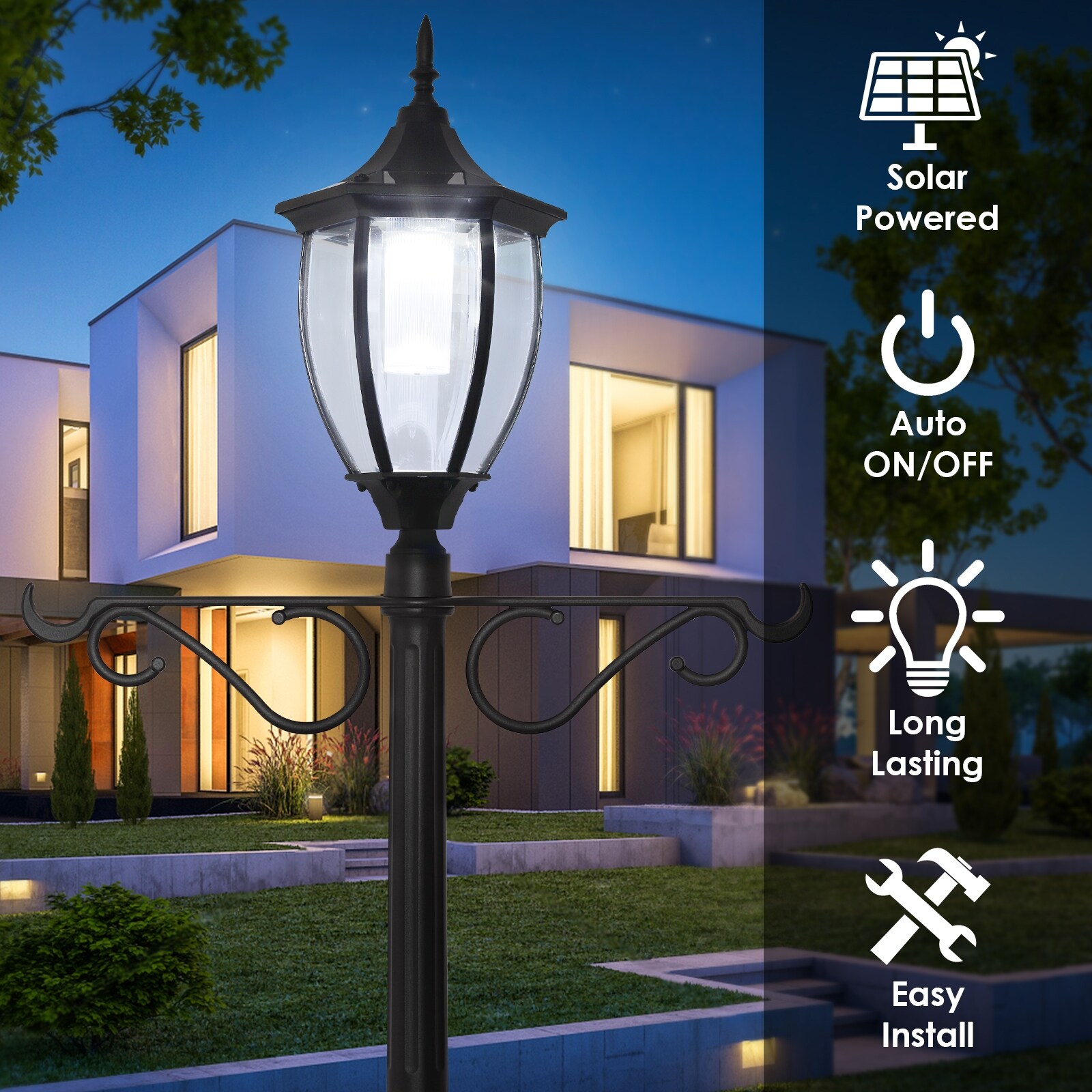 Crestmont solar lamp post online