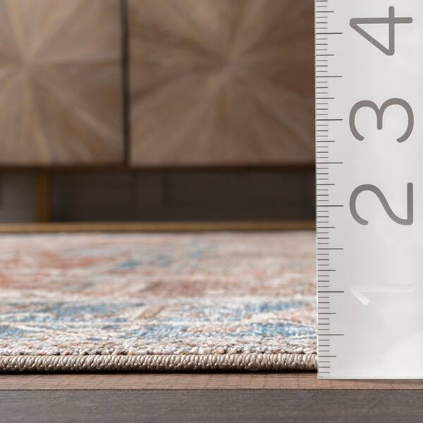 dimension image slide 0 of 6, Brooklyn Rug Co Camila Faded Medallion Fringe Area Rug