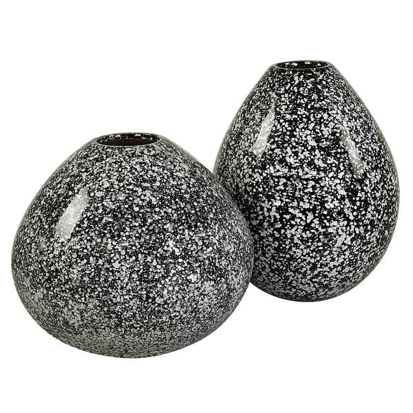 slide 2 of 4, Uttermost Cosmic Black & White Vases, Set Of 2
