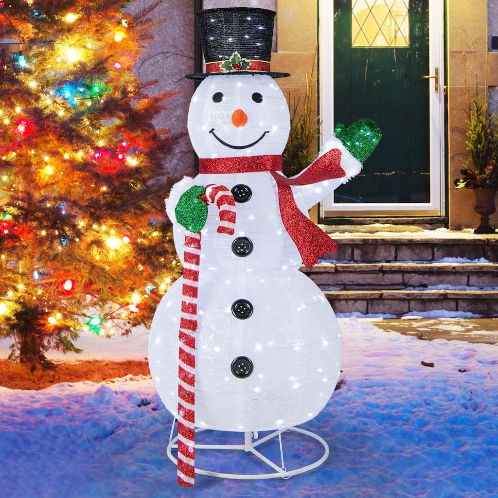 5FT Pre-lit Christmas Snowman Pop-up Xmas Holiday Decoration