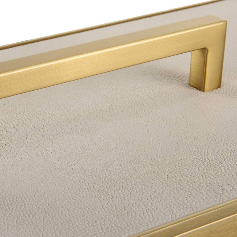 Rectangular Box with Lid and Handle - 14" - Brass Finish