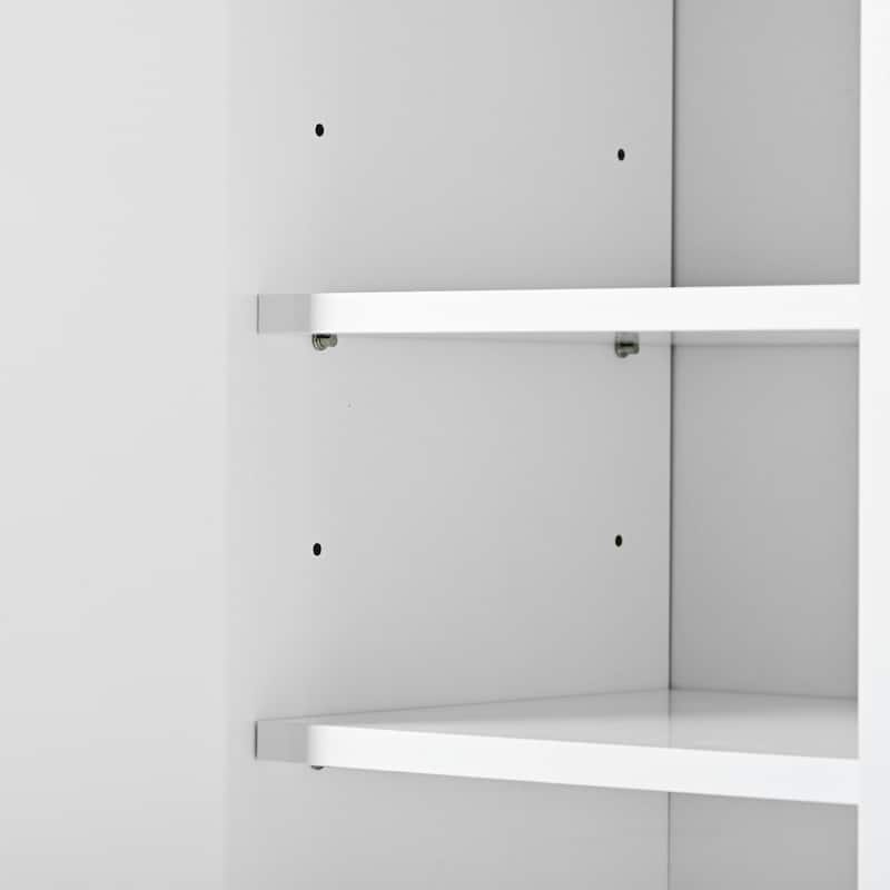Freestanding Shoe Storage Cabinet, Narrow Slim Hidden Shoe Organizer, Entryway Shoe Rack with Adjustable Shelves & Drawer
