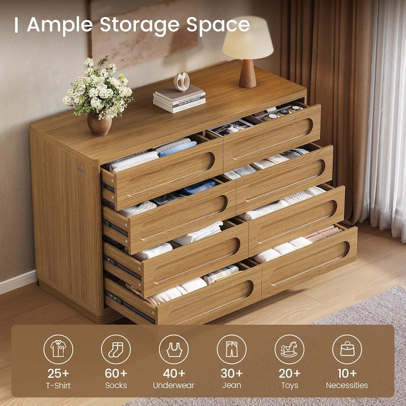Dresser for Bedroom with 47.2" Deep Drawers TV Stand Chest of Drawers