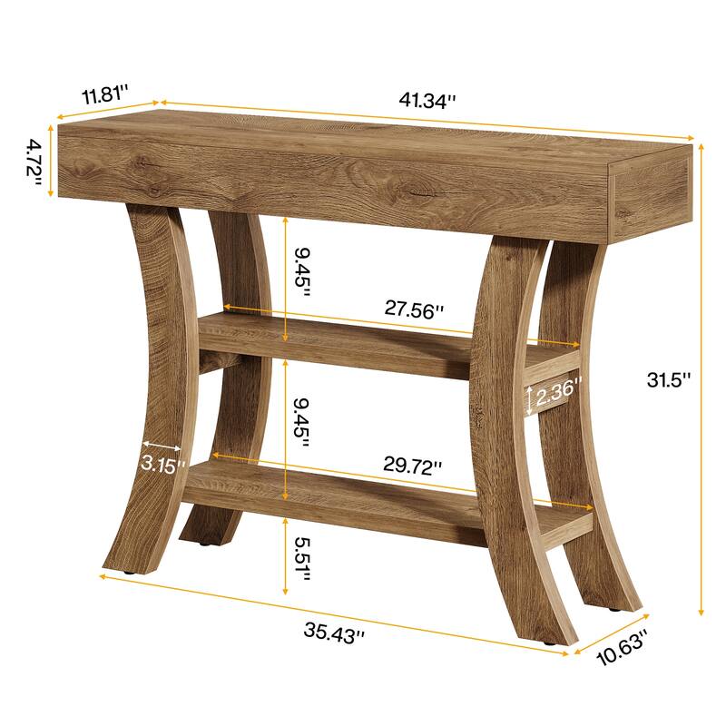 41-Inch Small Console Table with Curved Frame