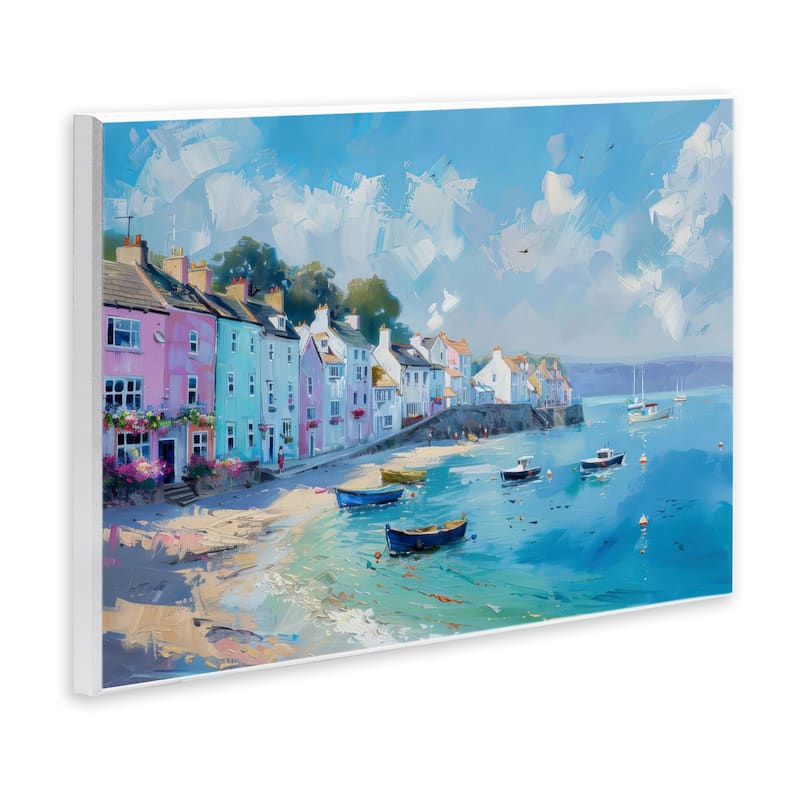 Stupell Seaside Village Cottages Wall Plaque Art Design By LSR Design Studio