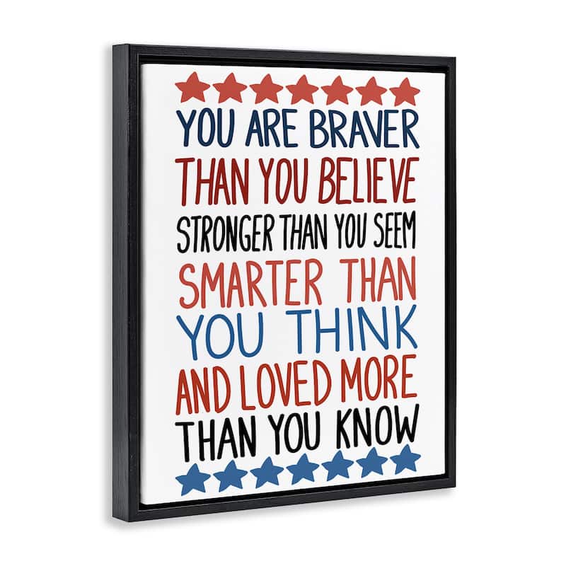 Stupell Bold Self Confidence Phrases Framed Floater Canvas Wall Art Design By Sweet Melody Designs