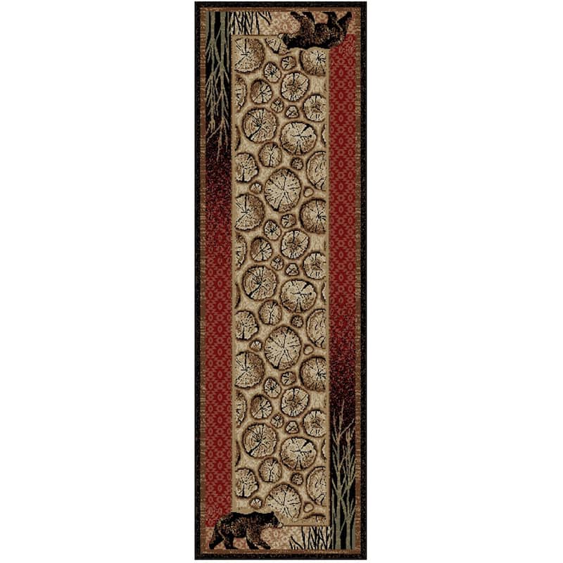 American Destination Red Creek Multi Lodge Area Rug - 2'3"x7'7"