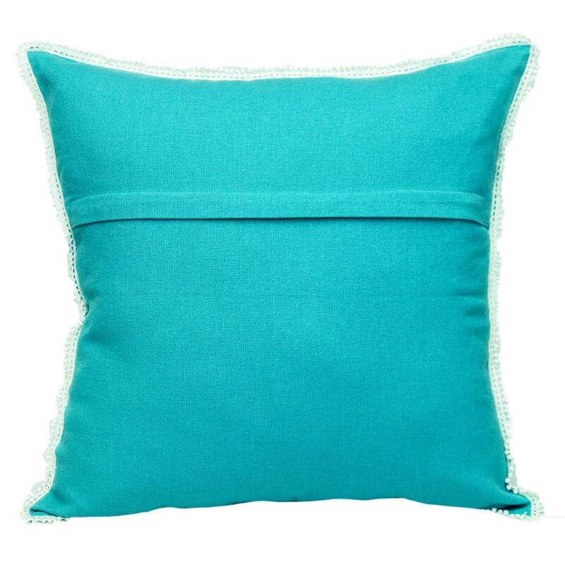 HomeRoots 20" Blue Cotton Throw Pillow